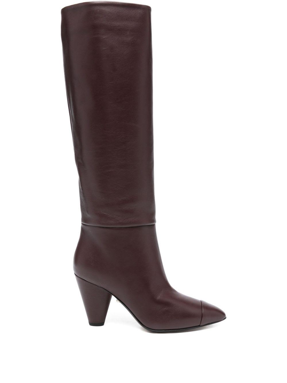 alevì burgundy leather boots