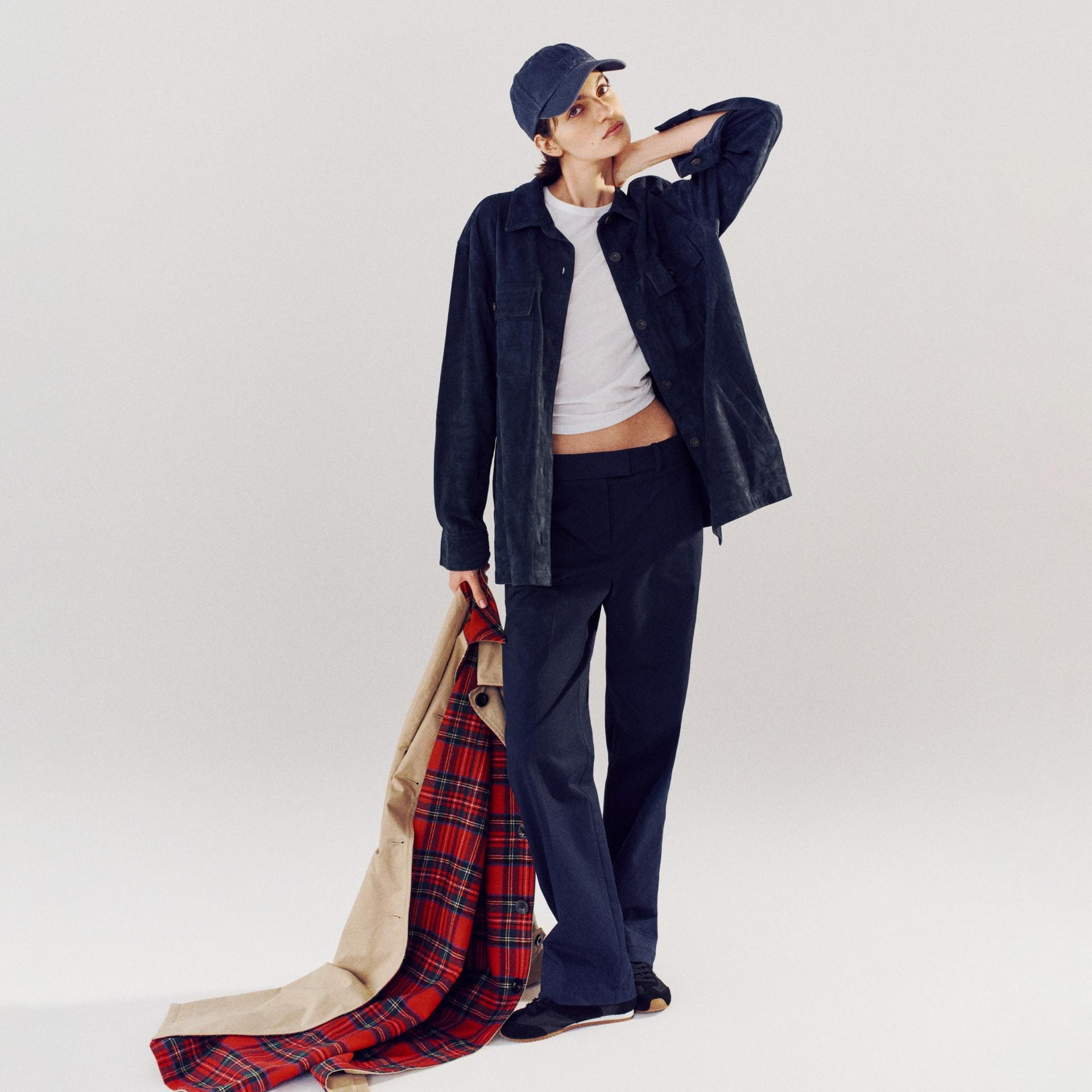 alex eagle x j.crew oversized suede shirt