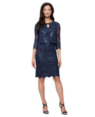alex evenings womens glitter lace jacket dress 2 piece set