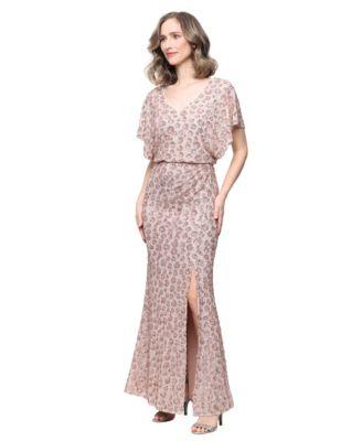 alex evenings womens sequin blouson dress