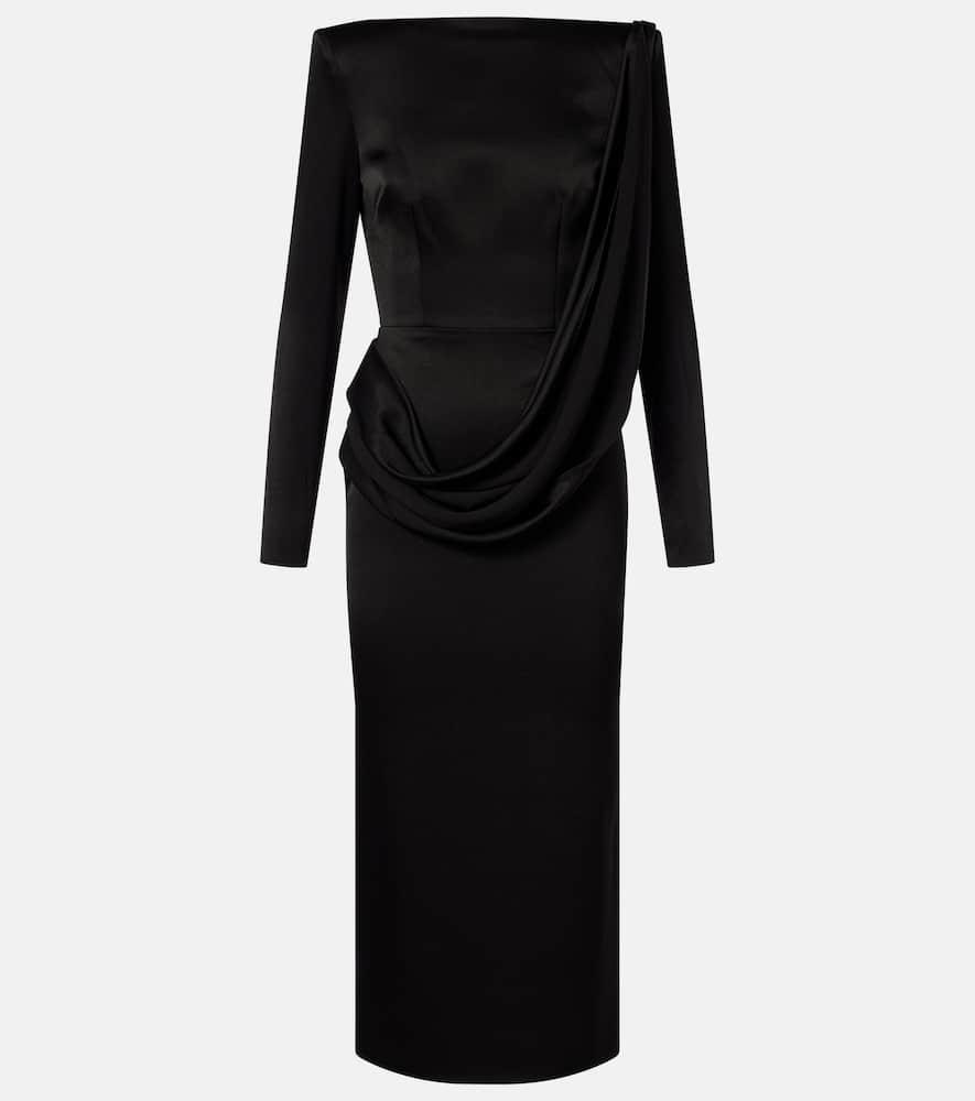 alex perry asymmetric draped midi dress