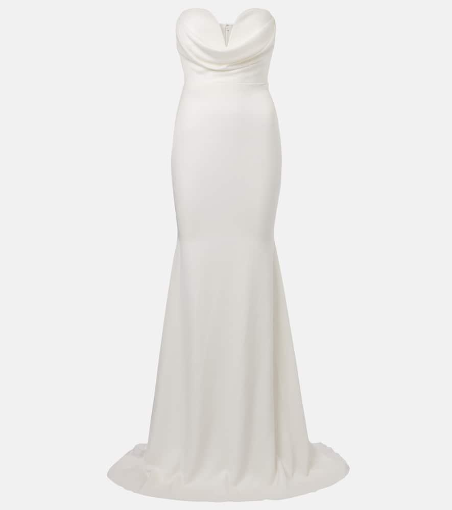 alex perry bridal crêpe satin gown