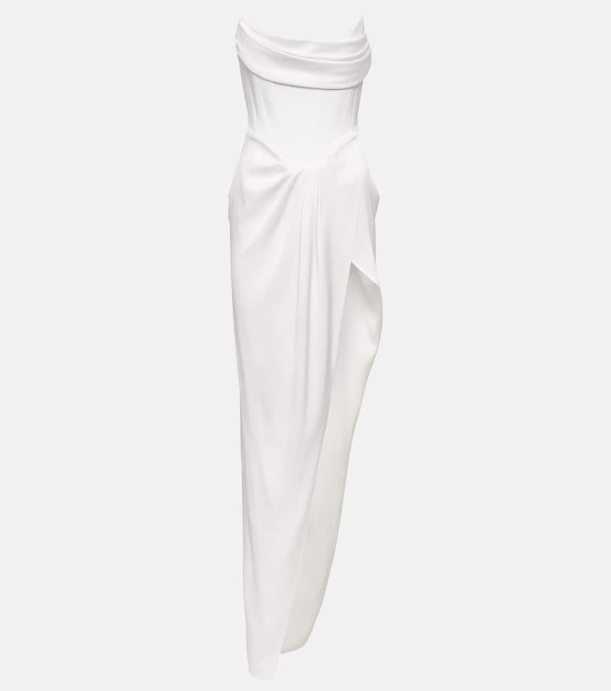 alex perry bridal draped satin crêpe bustier gown