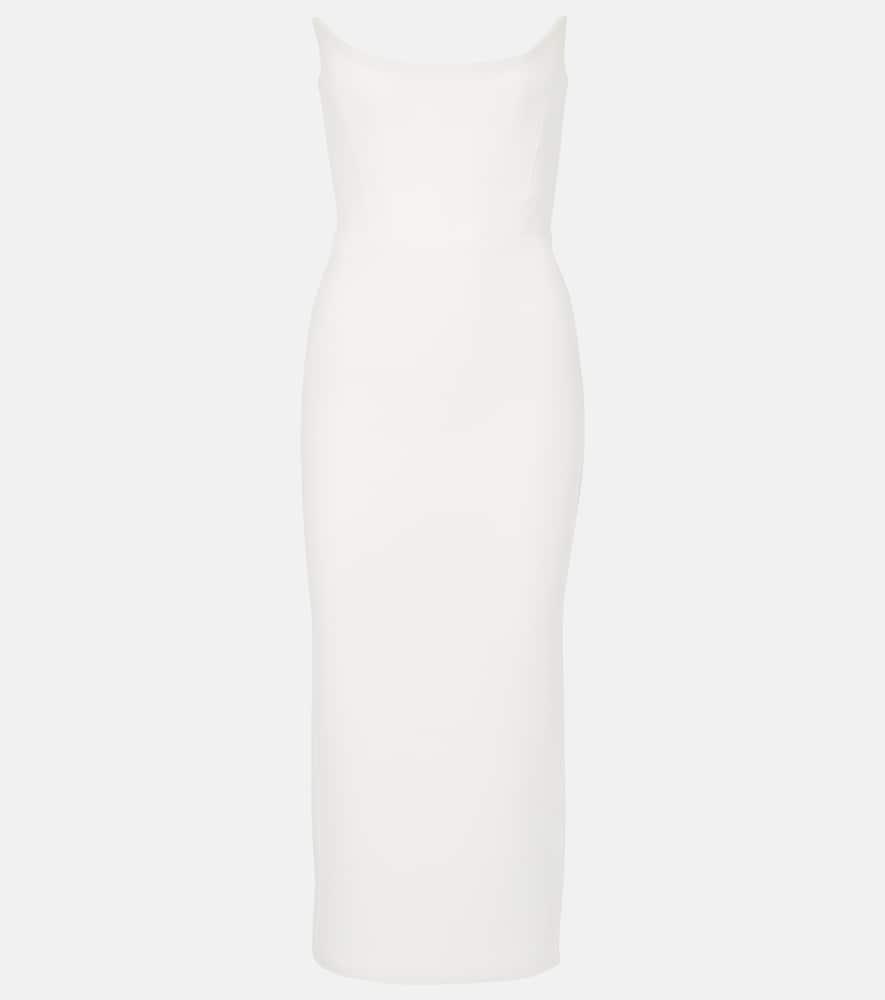 alex perry bridal strapless midi dress