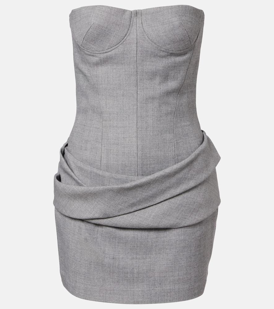 alex perry draped bustier dress