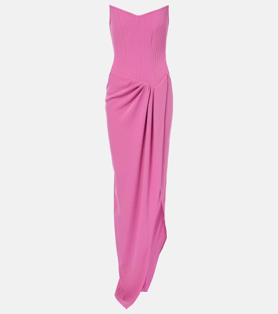 alex perry draped crêpe corset gown