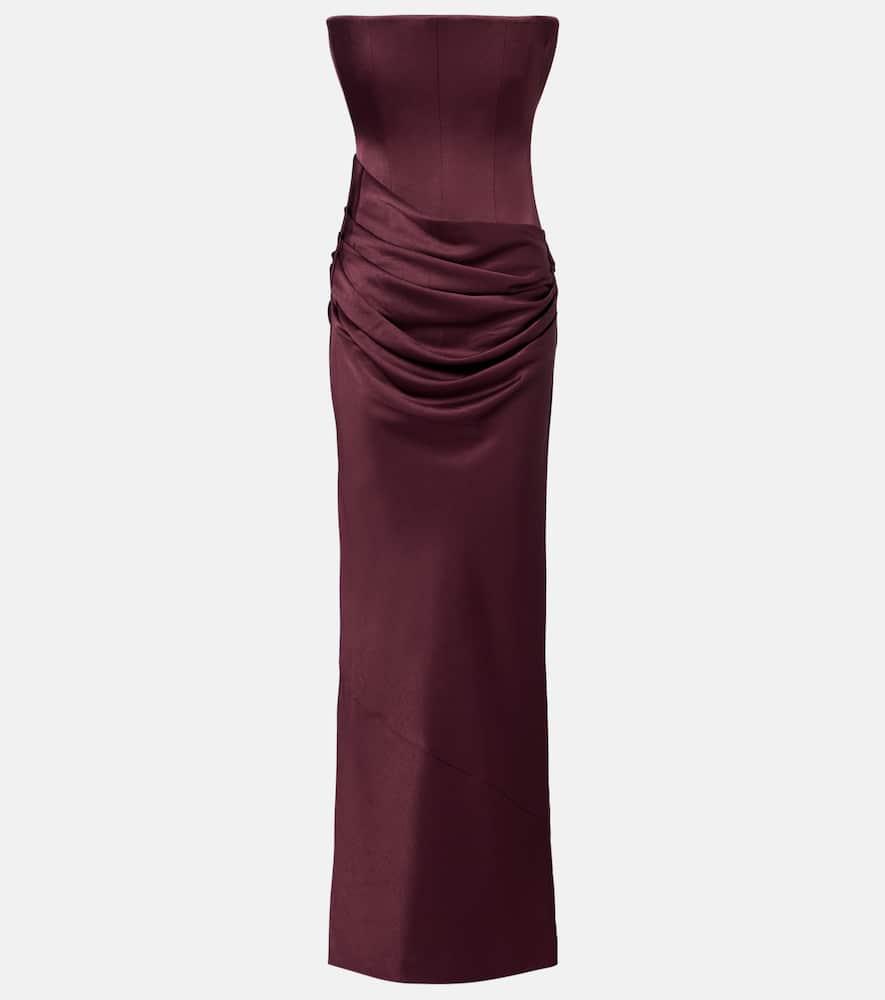alex perry draped crêpe satin corset gown