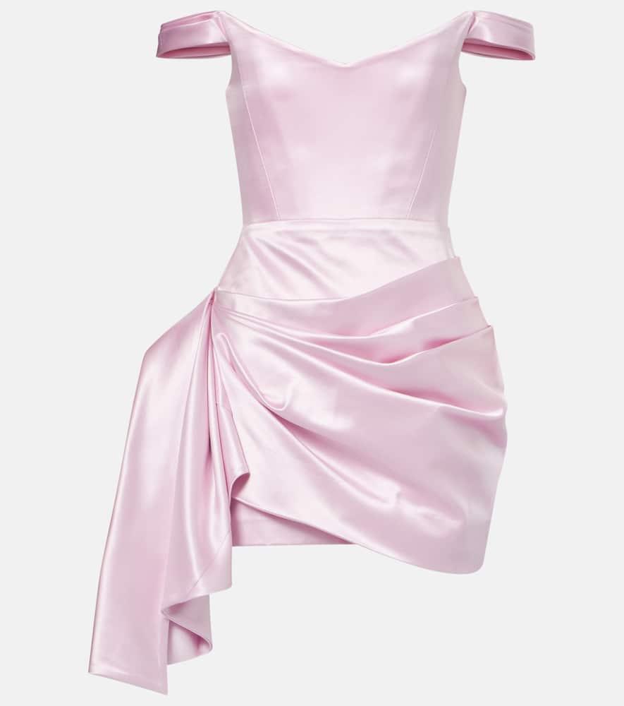 alex perry draped duchess satin minidress