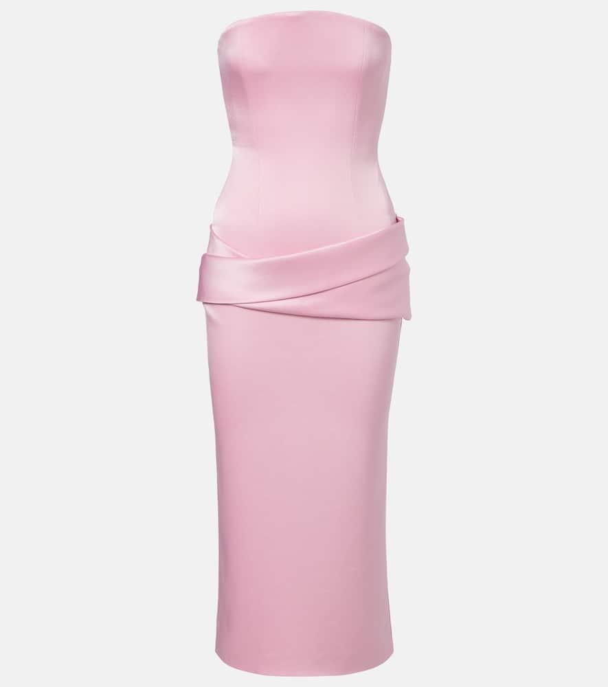alex perry draped satin crêpe bustier dress