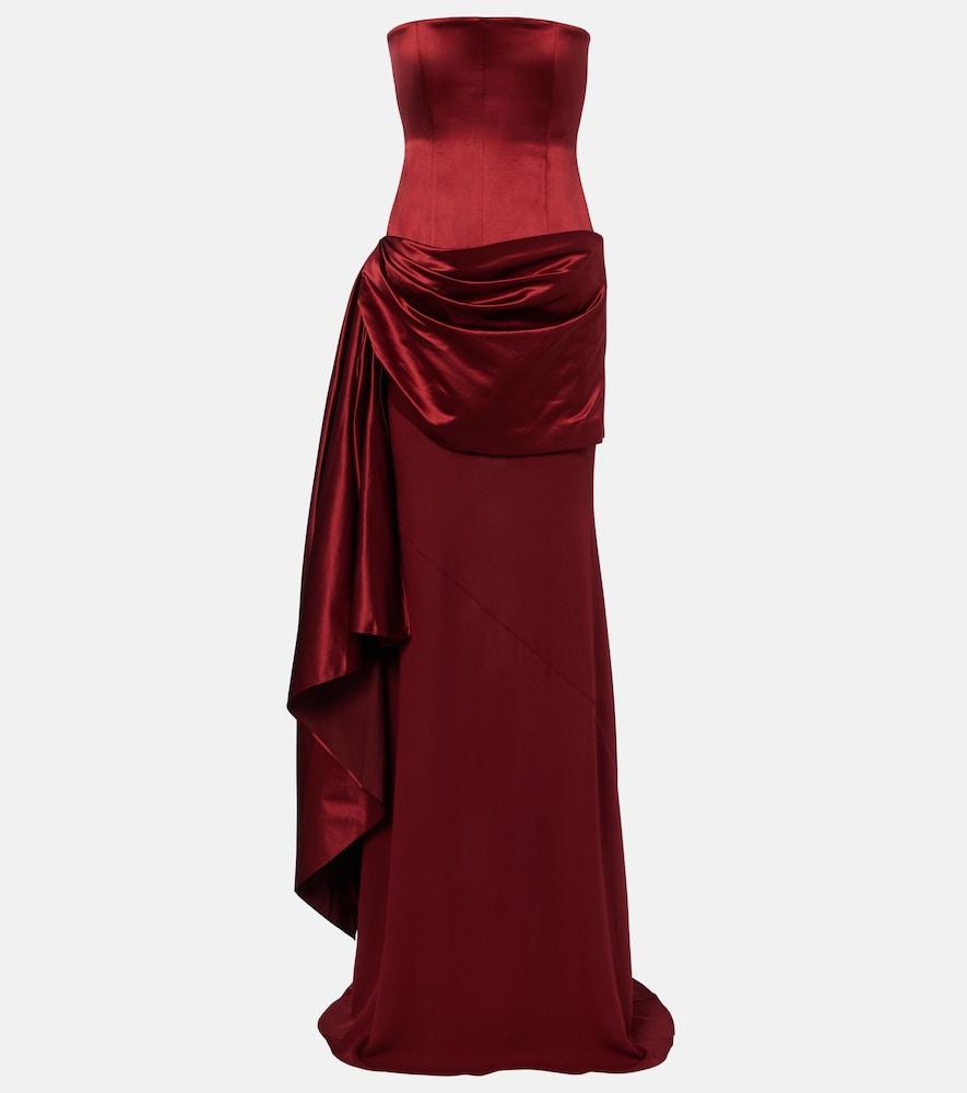 alex perry draped silk corset gown