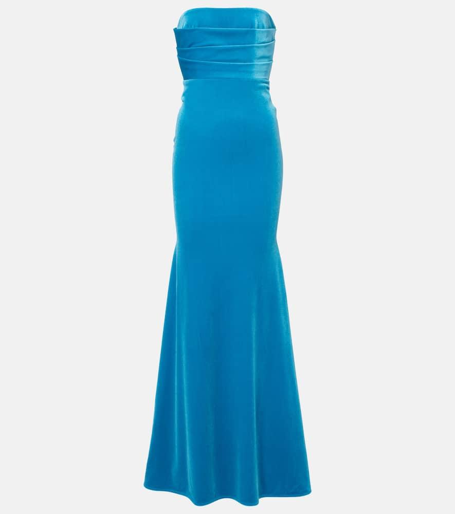 alex perry draped velvet gown
