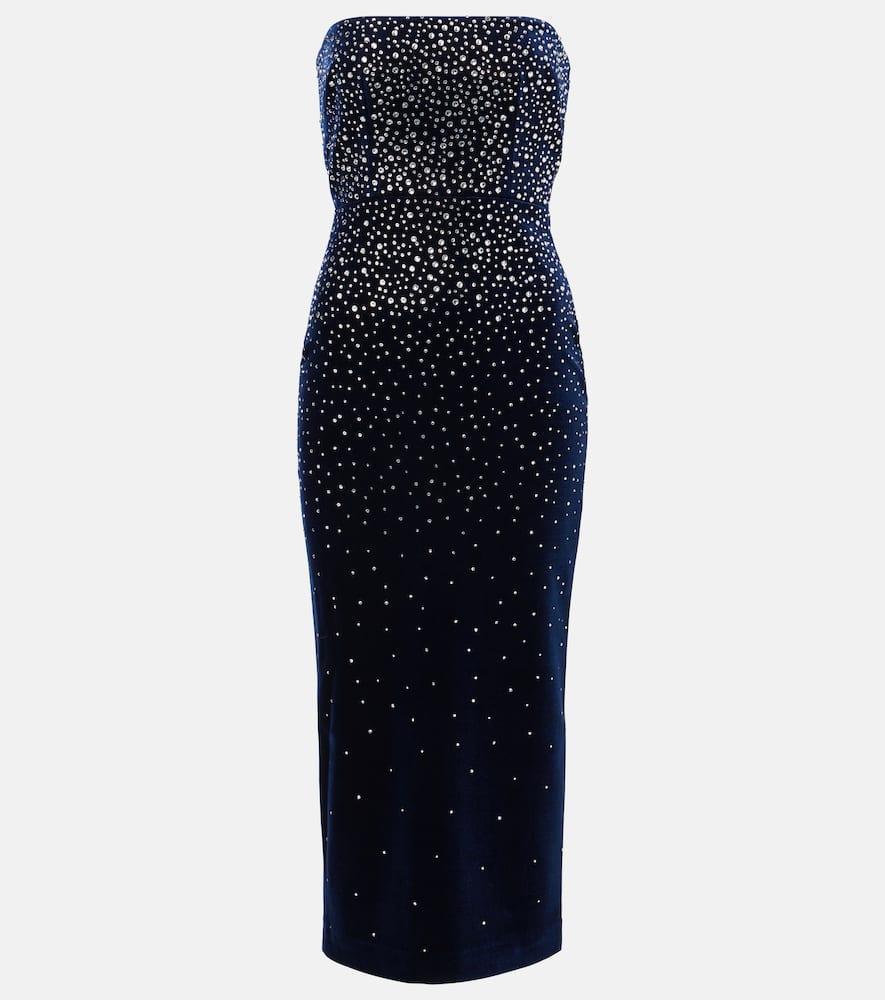 alex perry embellished velvet midi dress