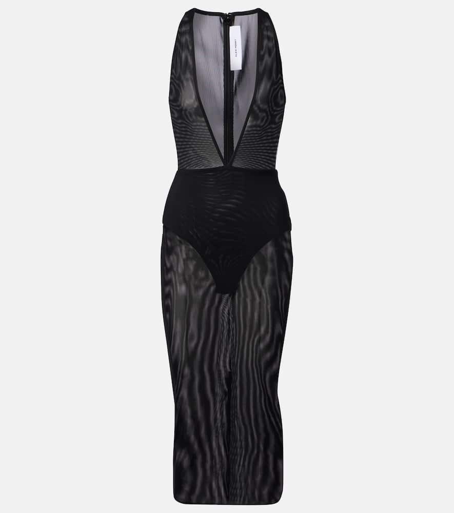 alex perry sheer midi dress