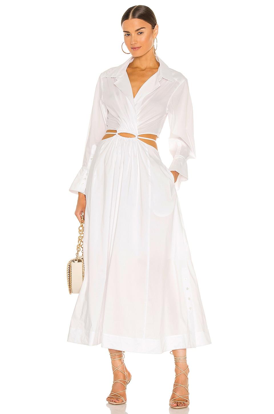 alex pleated cut out dress