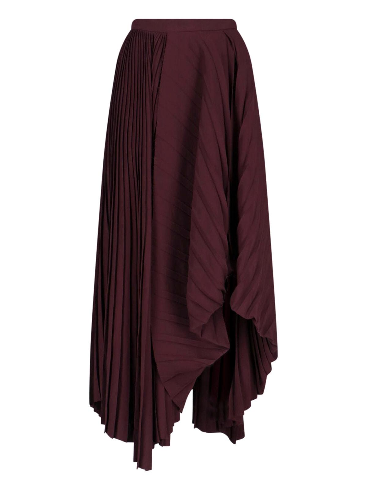 alexander mcqueen asymmetrical pleated midi skirt