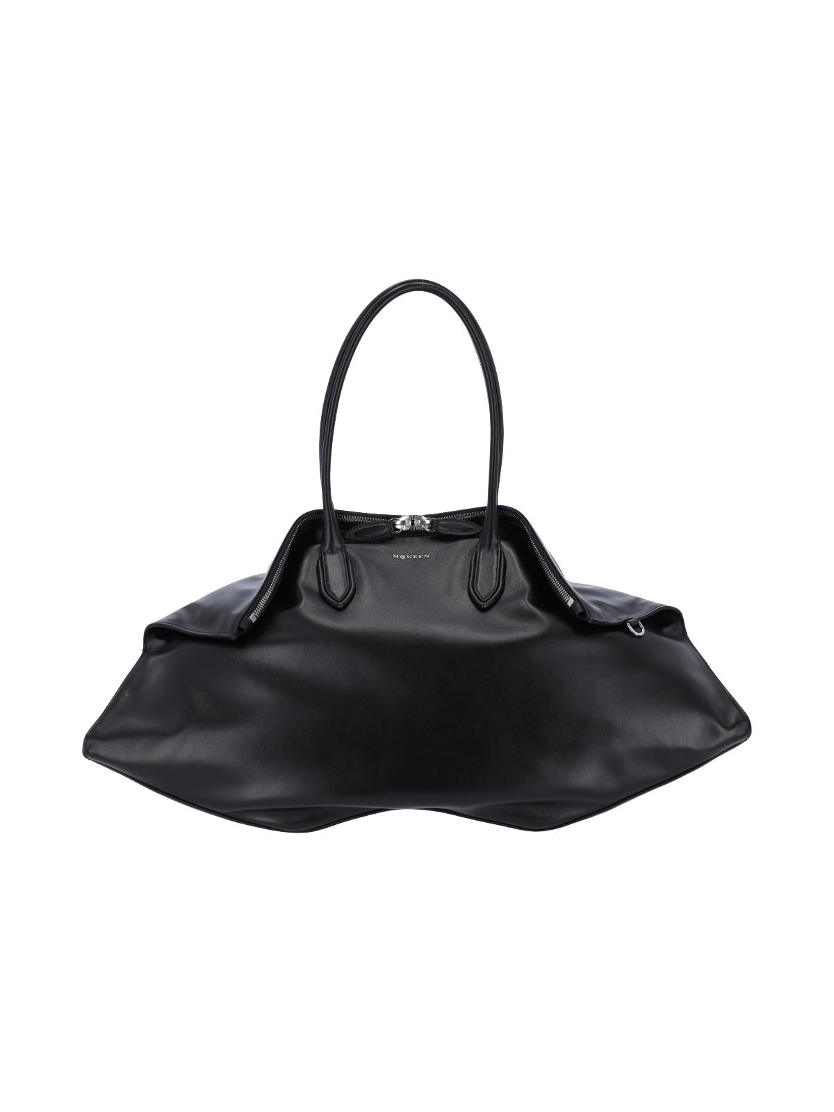 alexander mcqueen bags black calf leather - women