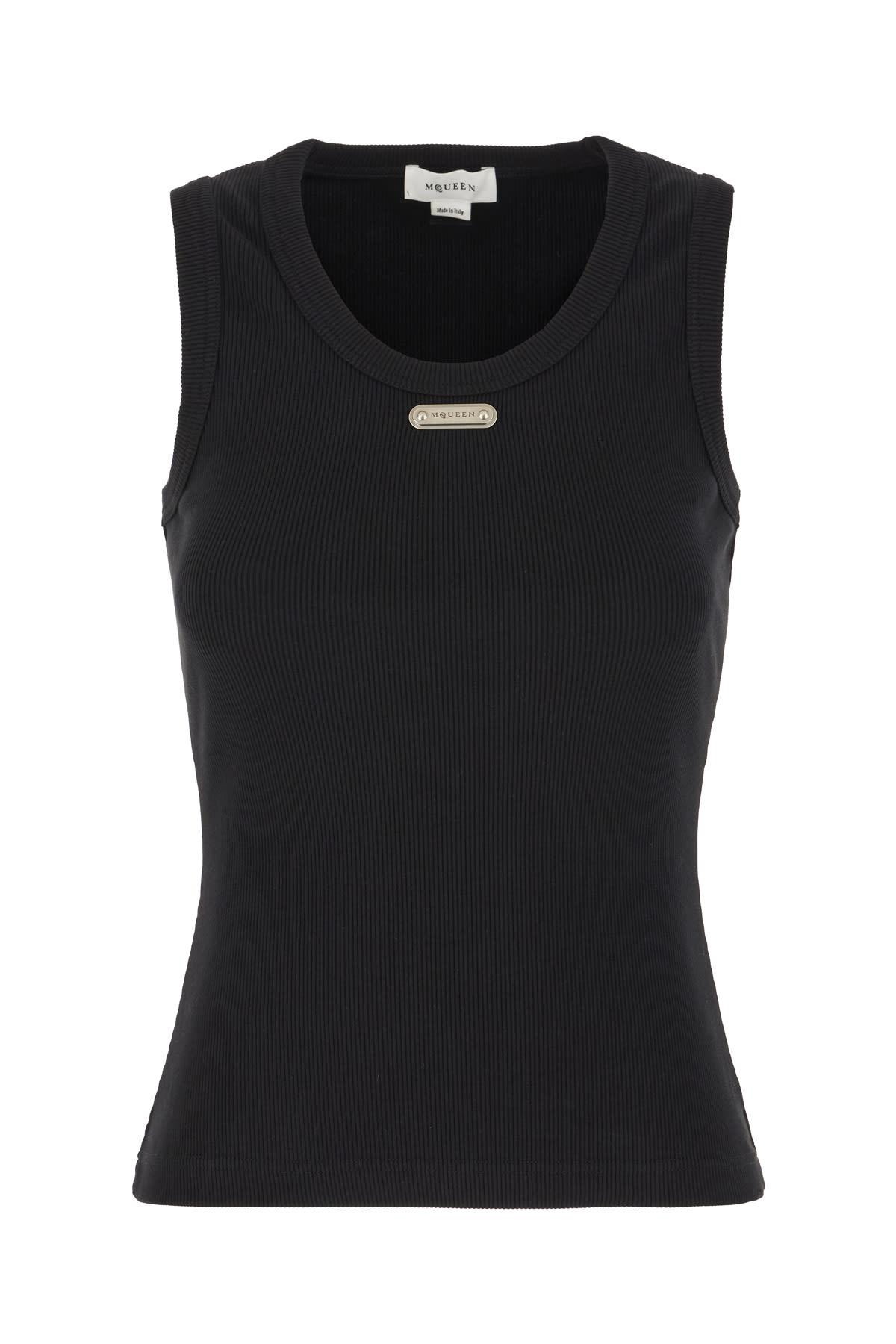 alexander mcqueen black cotton top