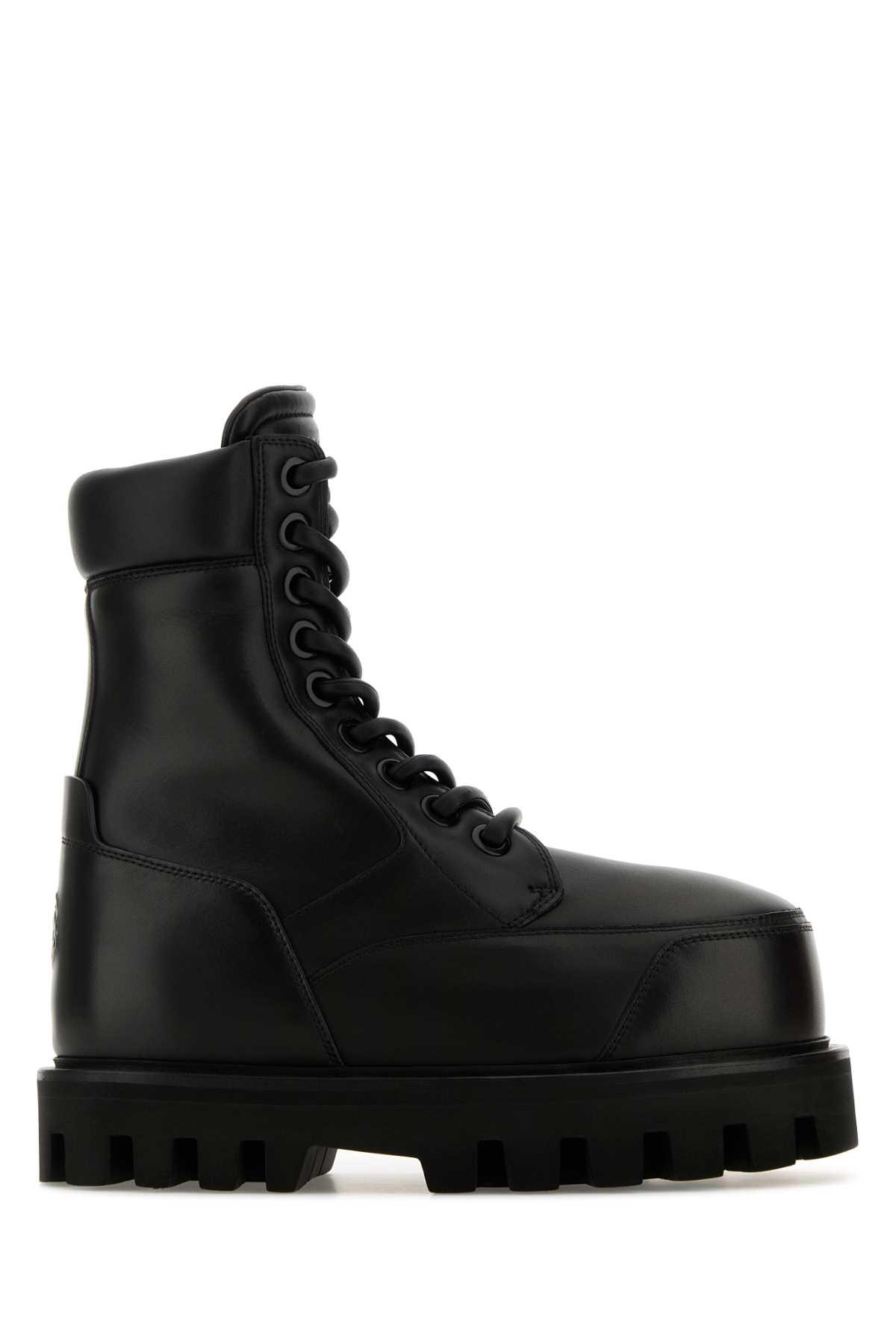 alexander mcqueen black leather ankle boots