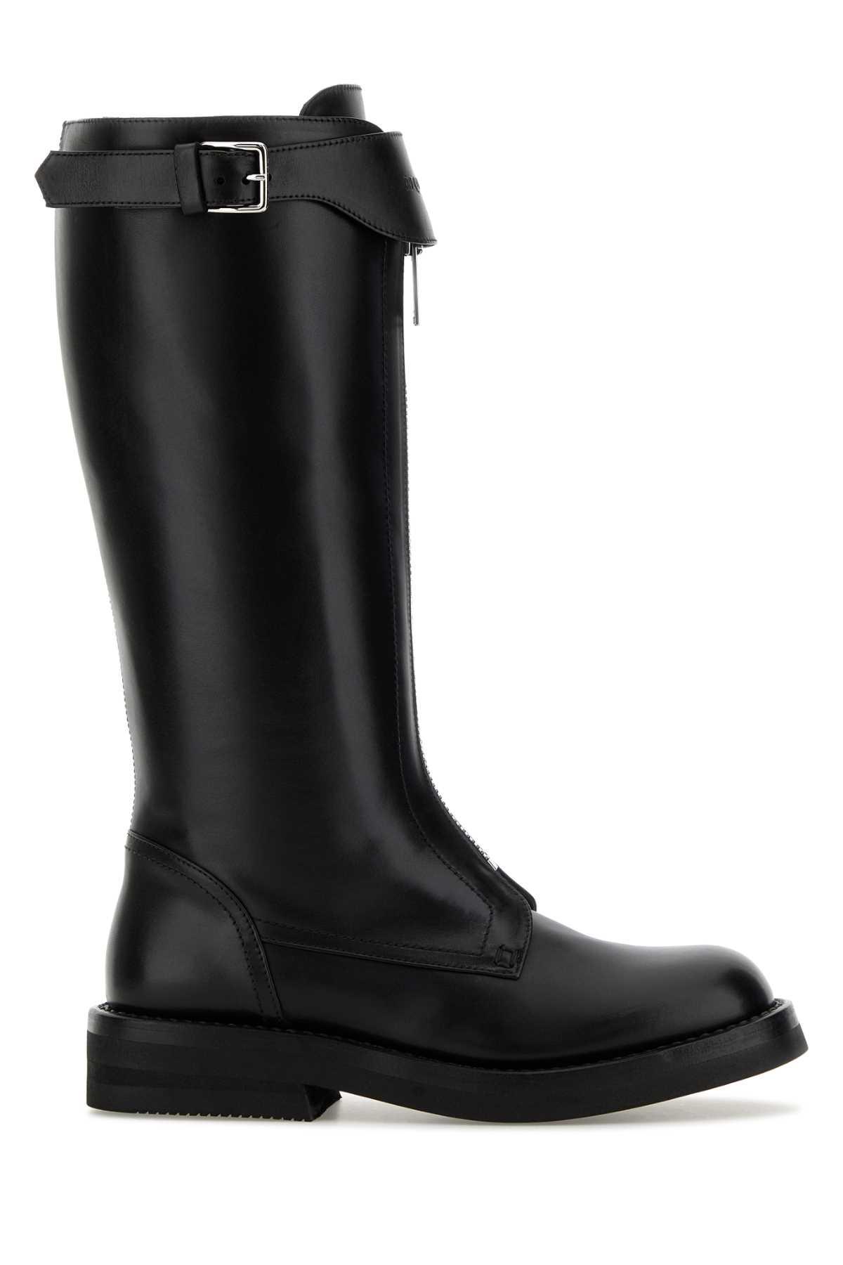 alexander mcqueen black leather countryside boots