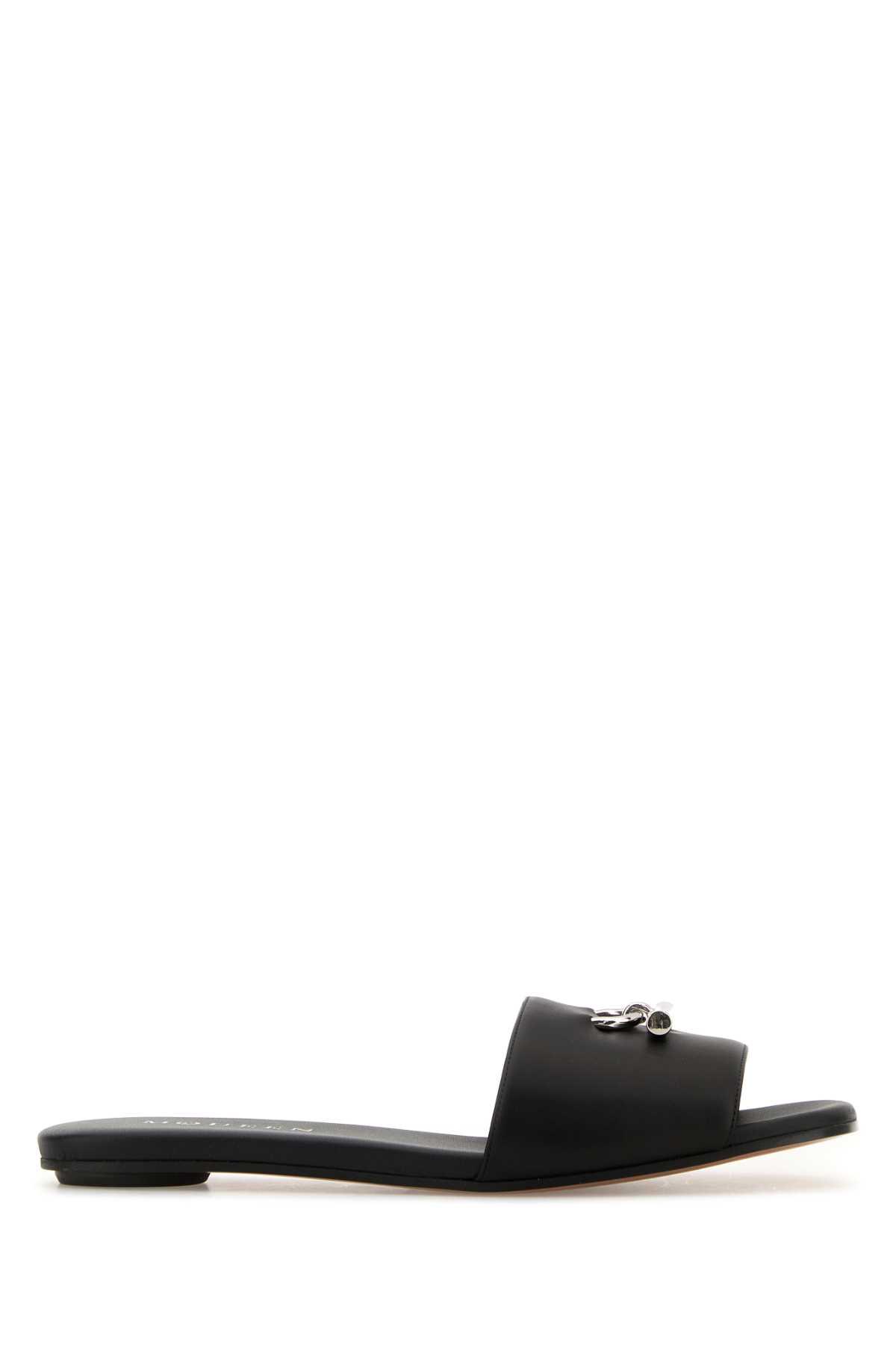alexander mcqueen black leather slippers