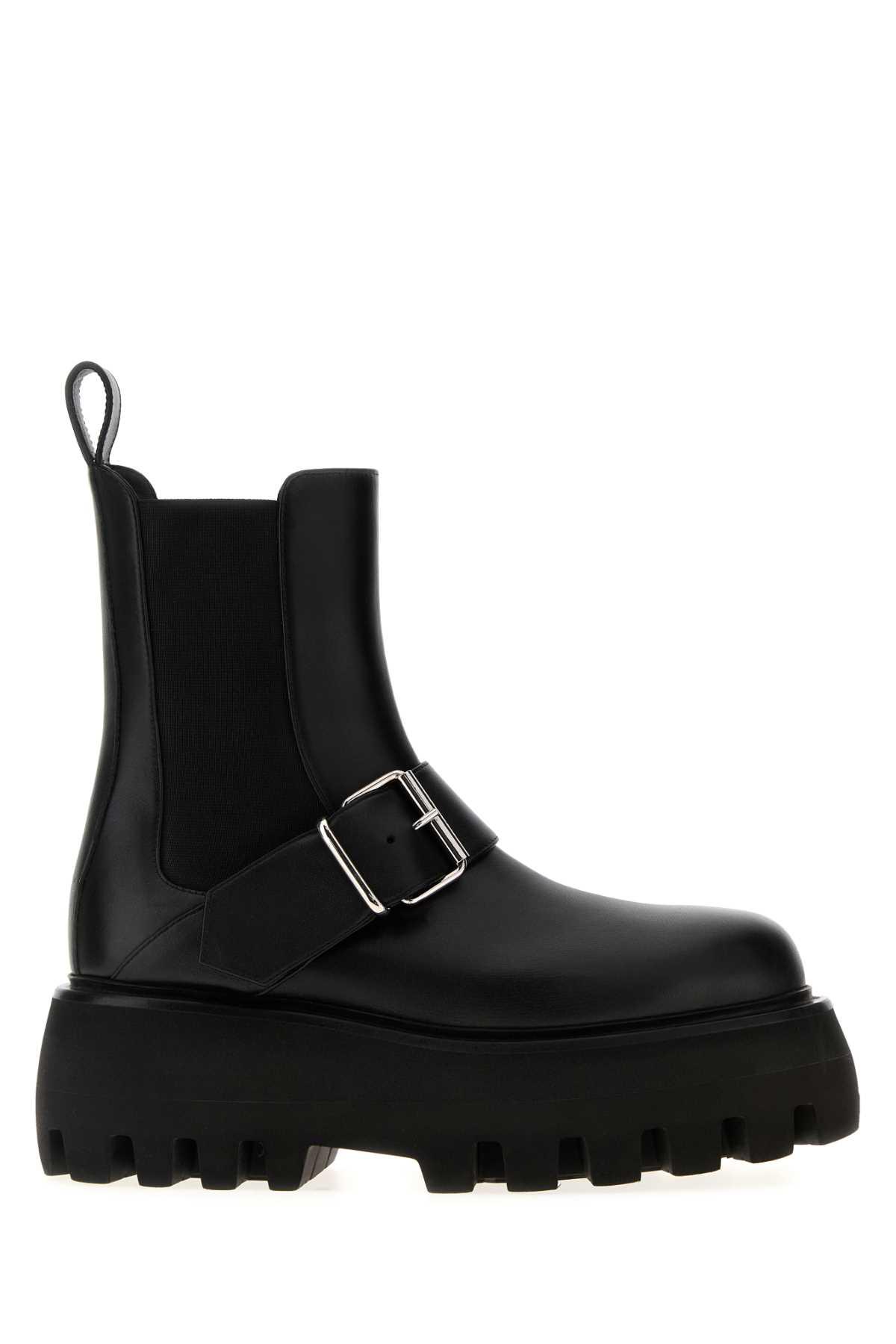 alexander mcqueen black leather sofa ankle boots