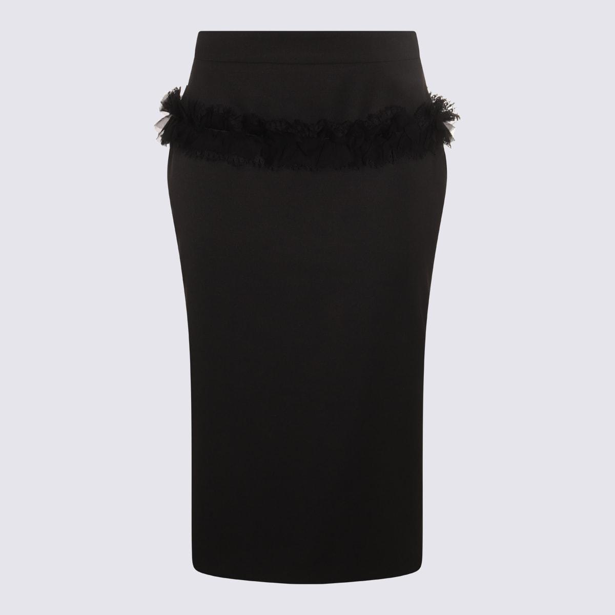 alexander mcqueen black wool skirt