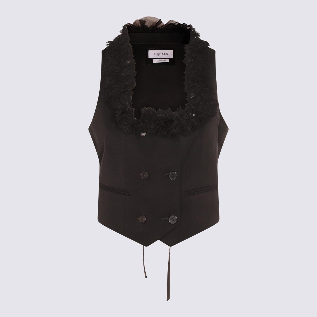 alexander mcqueen black wool top