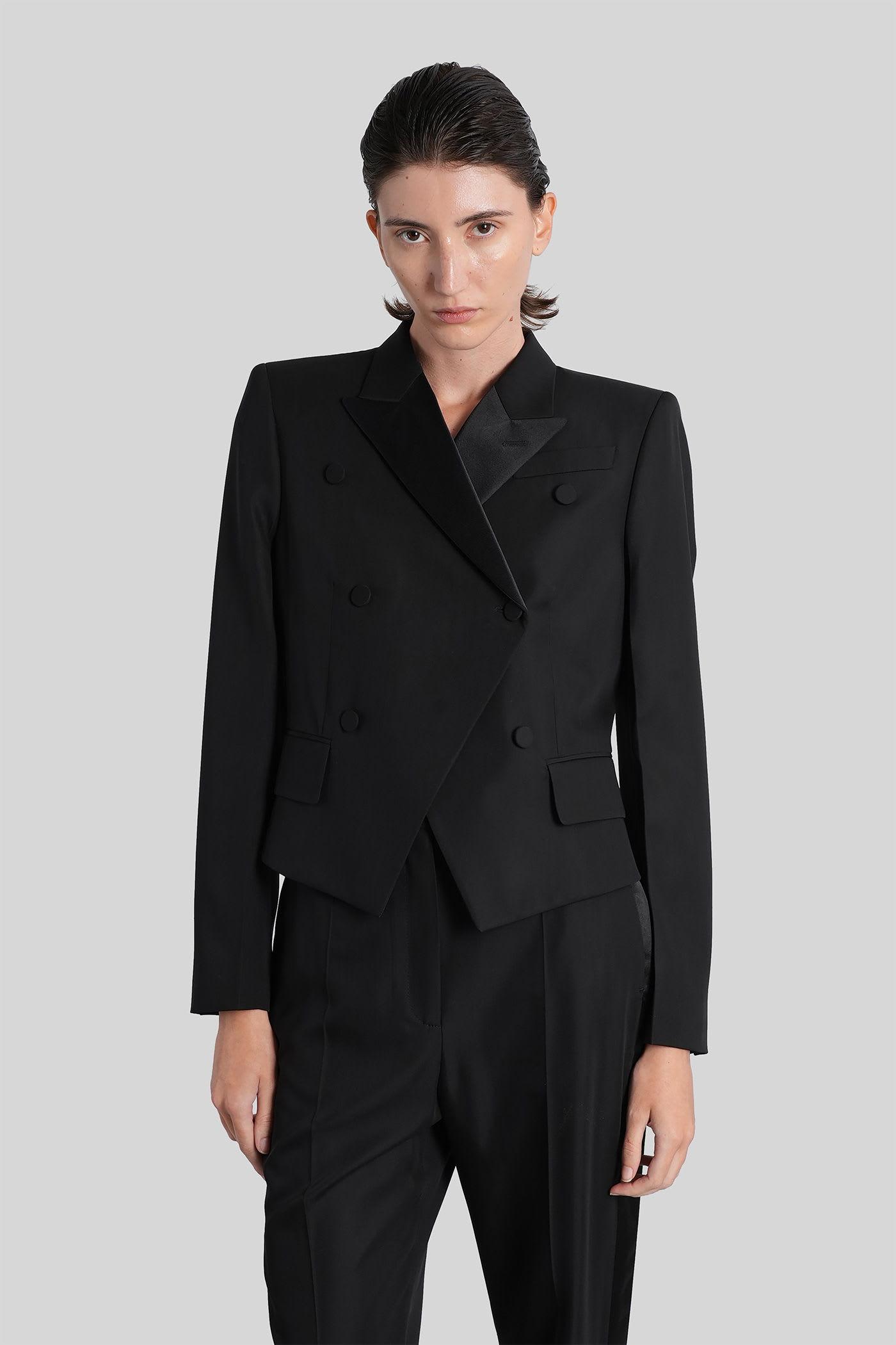 alexander mcqueen blazer in black wool