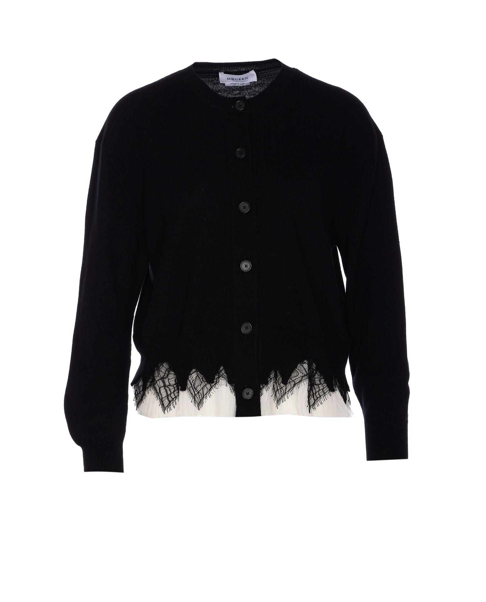 alexander mcqueen cobweb lace cardigan