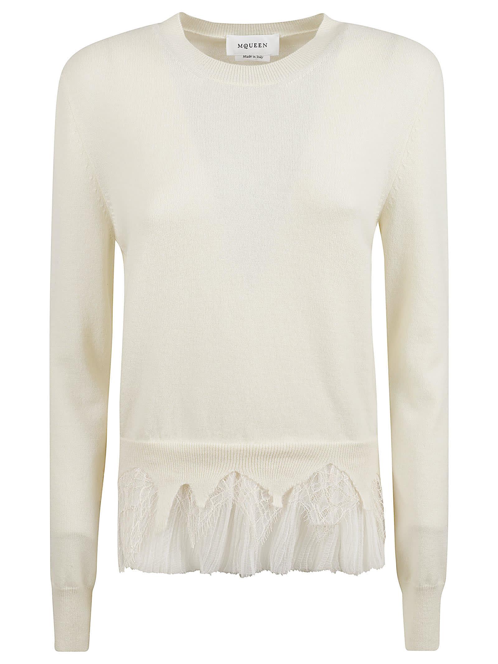 alexander mcqueen cobweb lace wool & cashmere sweater