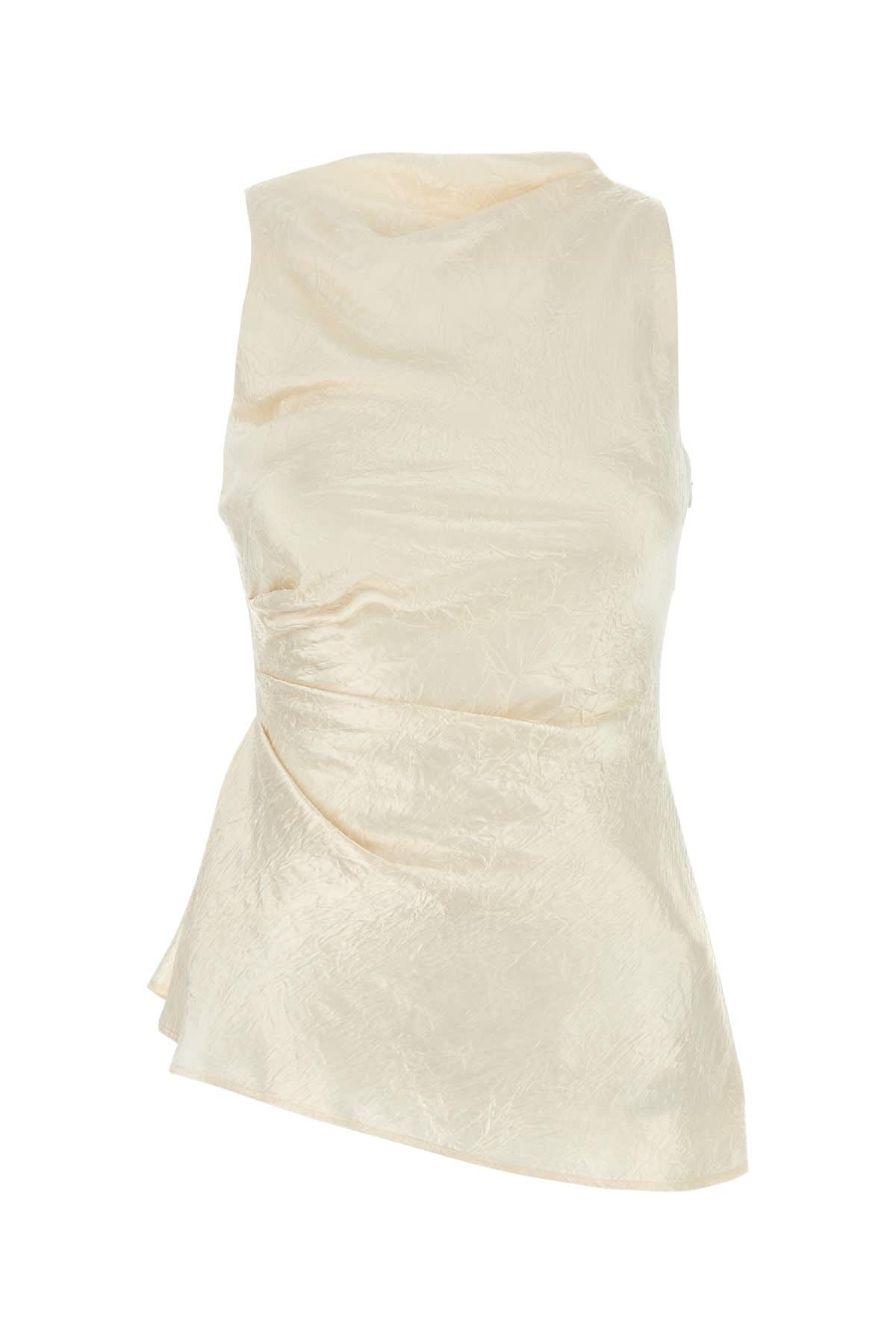 alexander mcqueen cream satin top