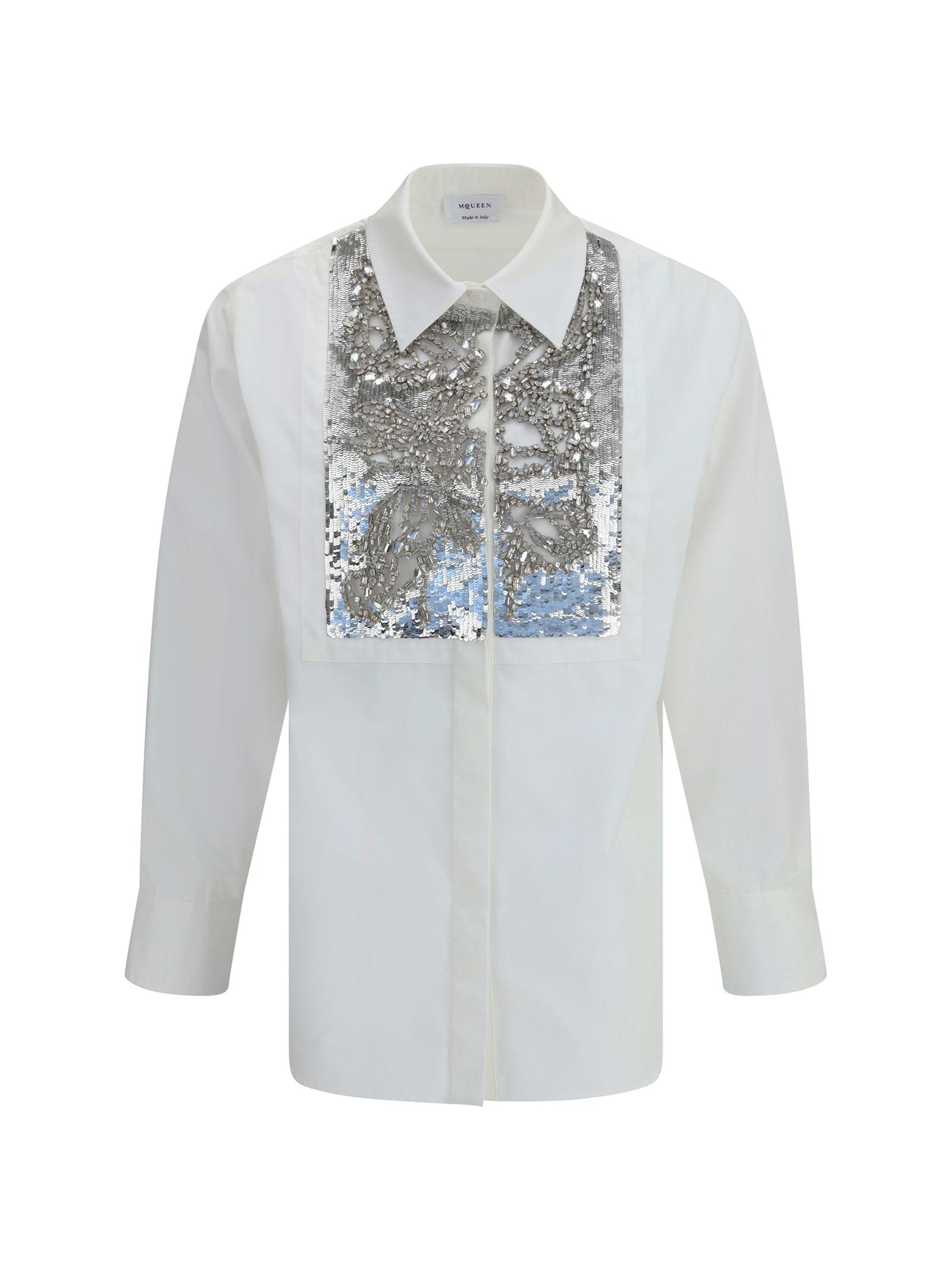 alexander mcqueen crystal embroidered shirt