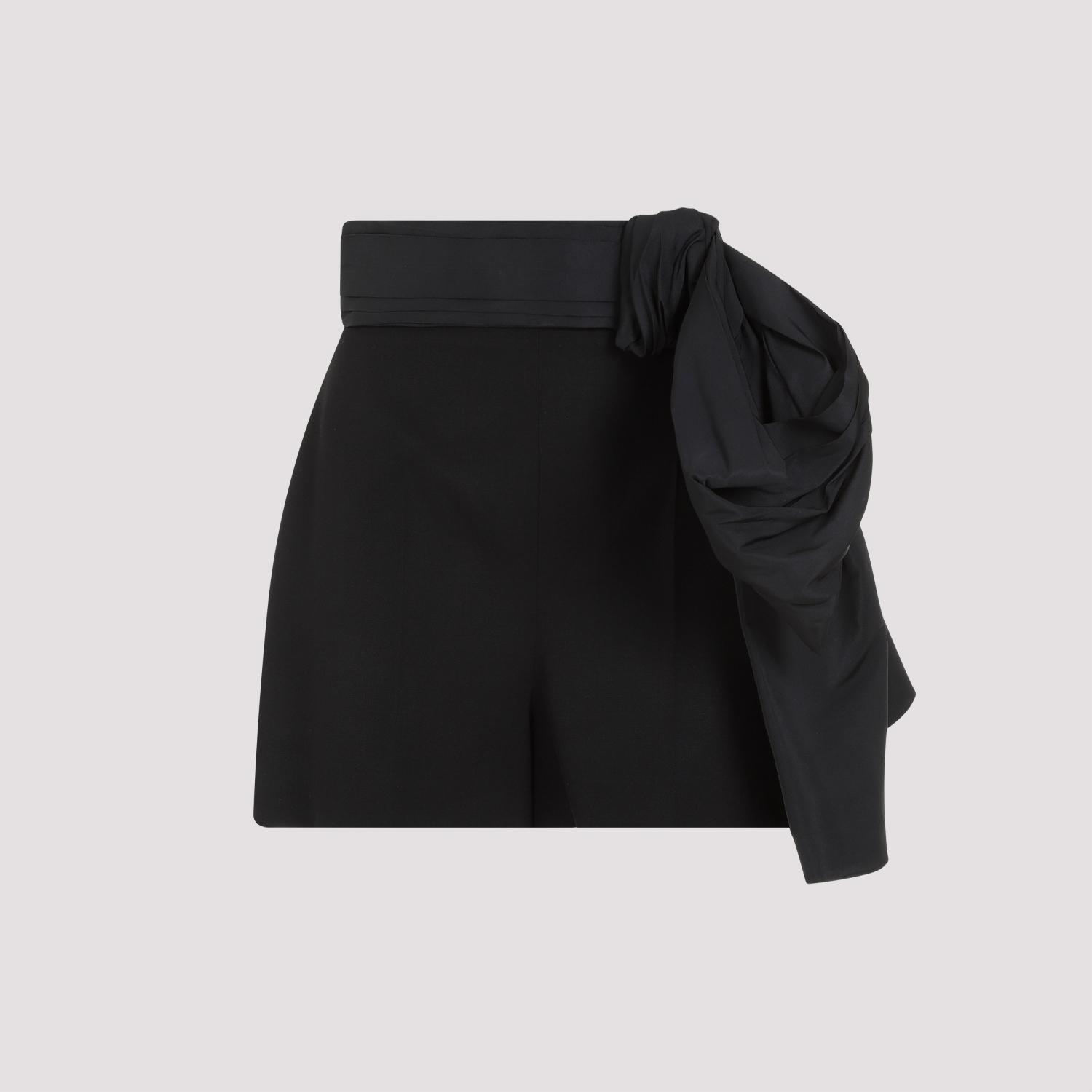 alexander mcqueen cupro shorts black pant - women
