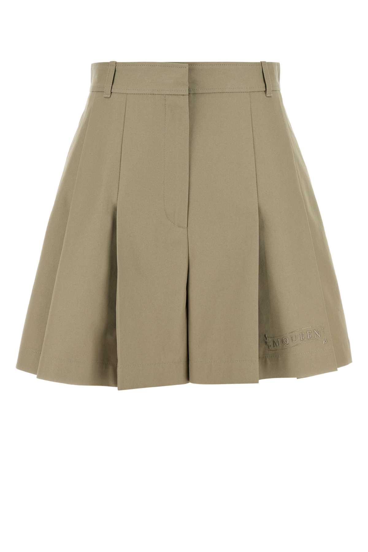 alexander mcqueen dove grey cotton shorts