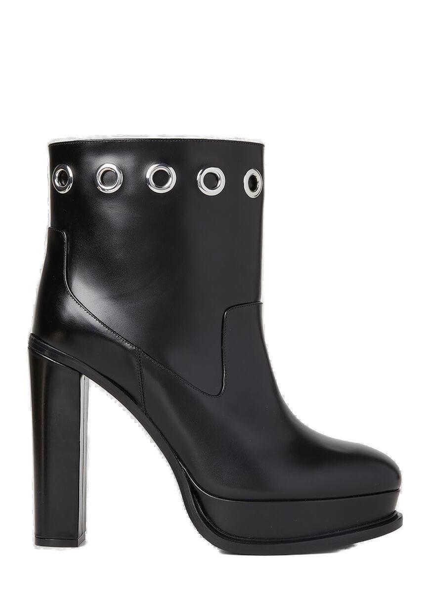 alexander mcqueen eyelet detailed platform boots