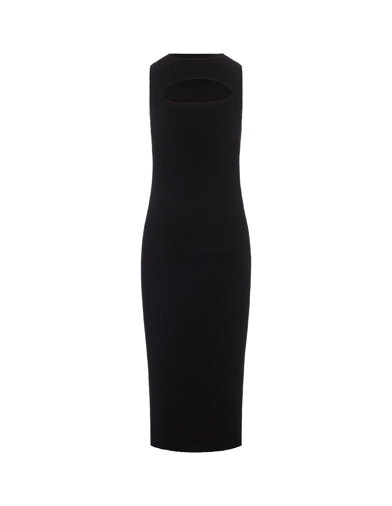 alexander mcqueen knitted midi dress with cut out