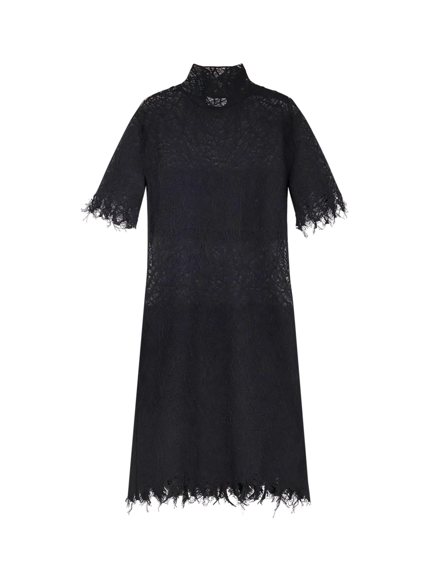 alexander mcqueen lace dress with cotton inserts and organic silk