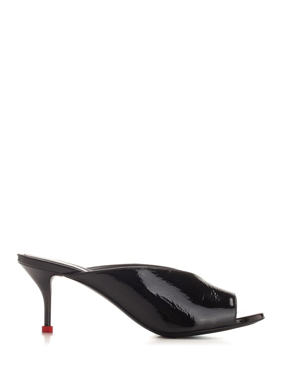 alexander mcqueen lacquered leather mules