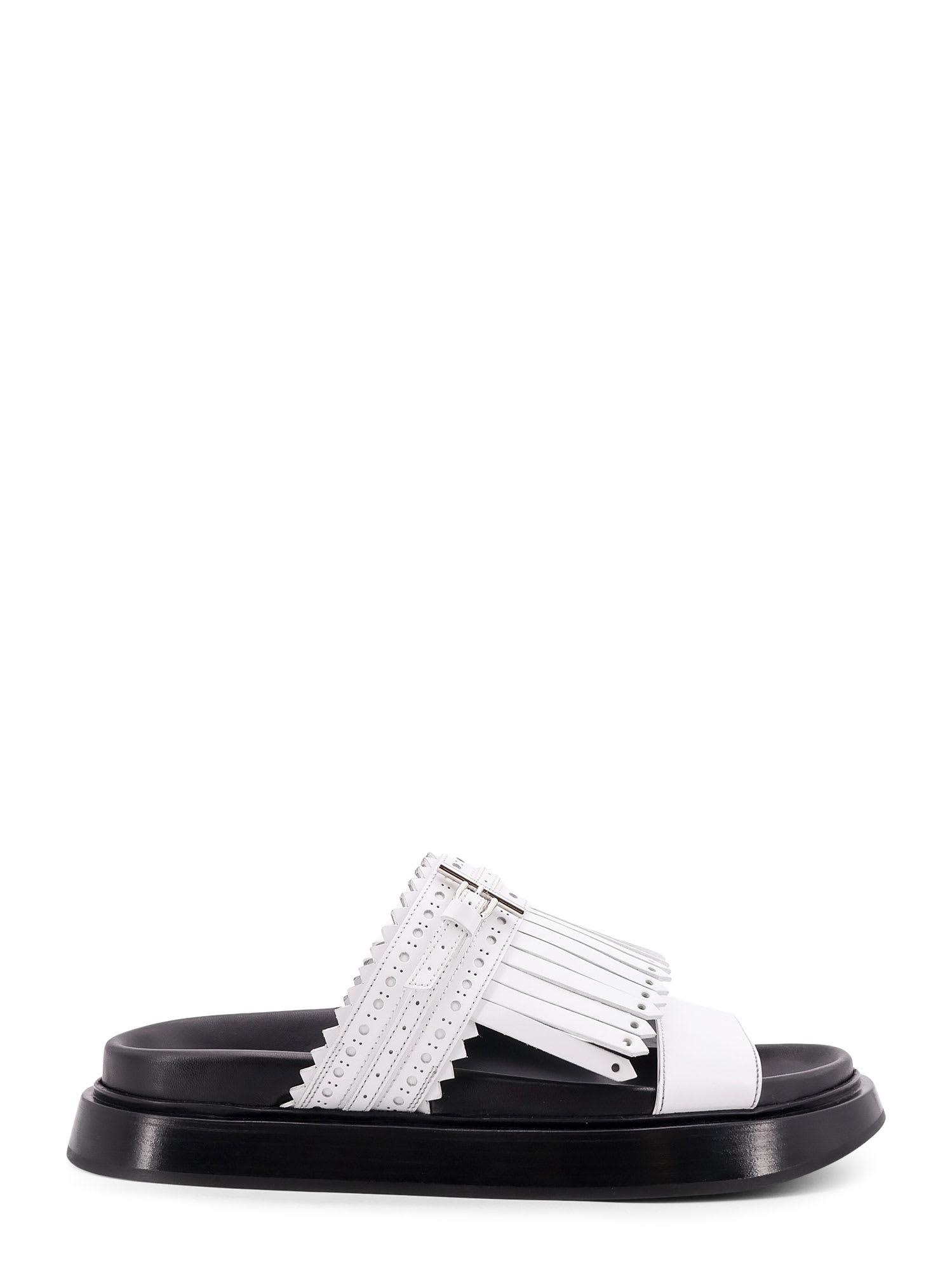 alexander mcqueen leather sandals with leather fringe