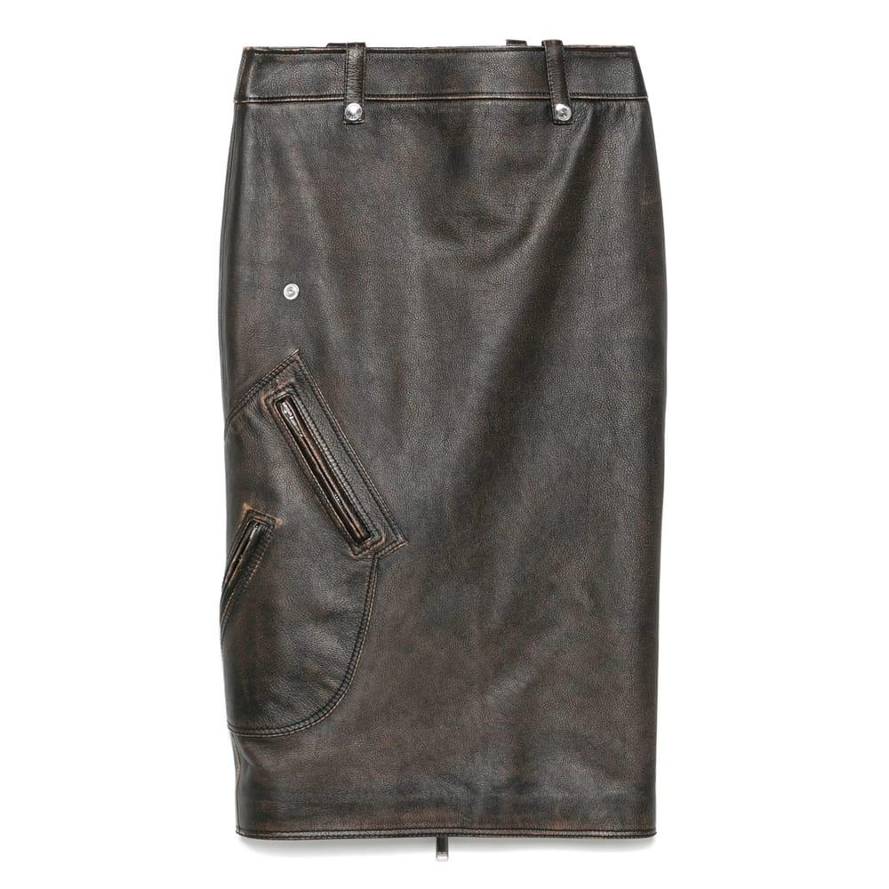 alexander mcqueen leather skirt