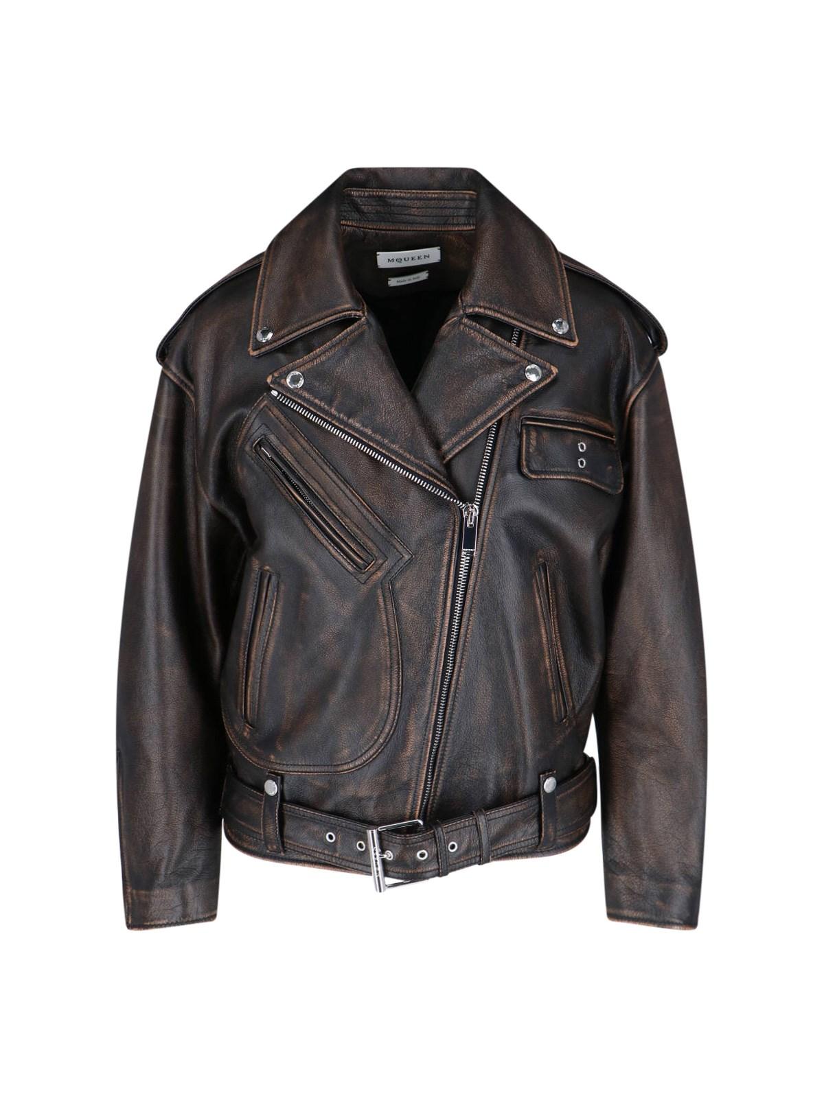 alexander mcqueen leather zip jacket