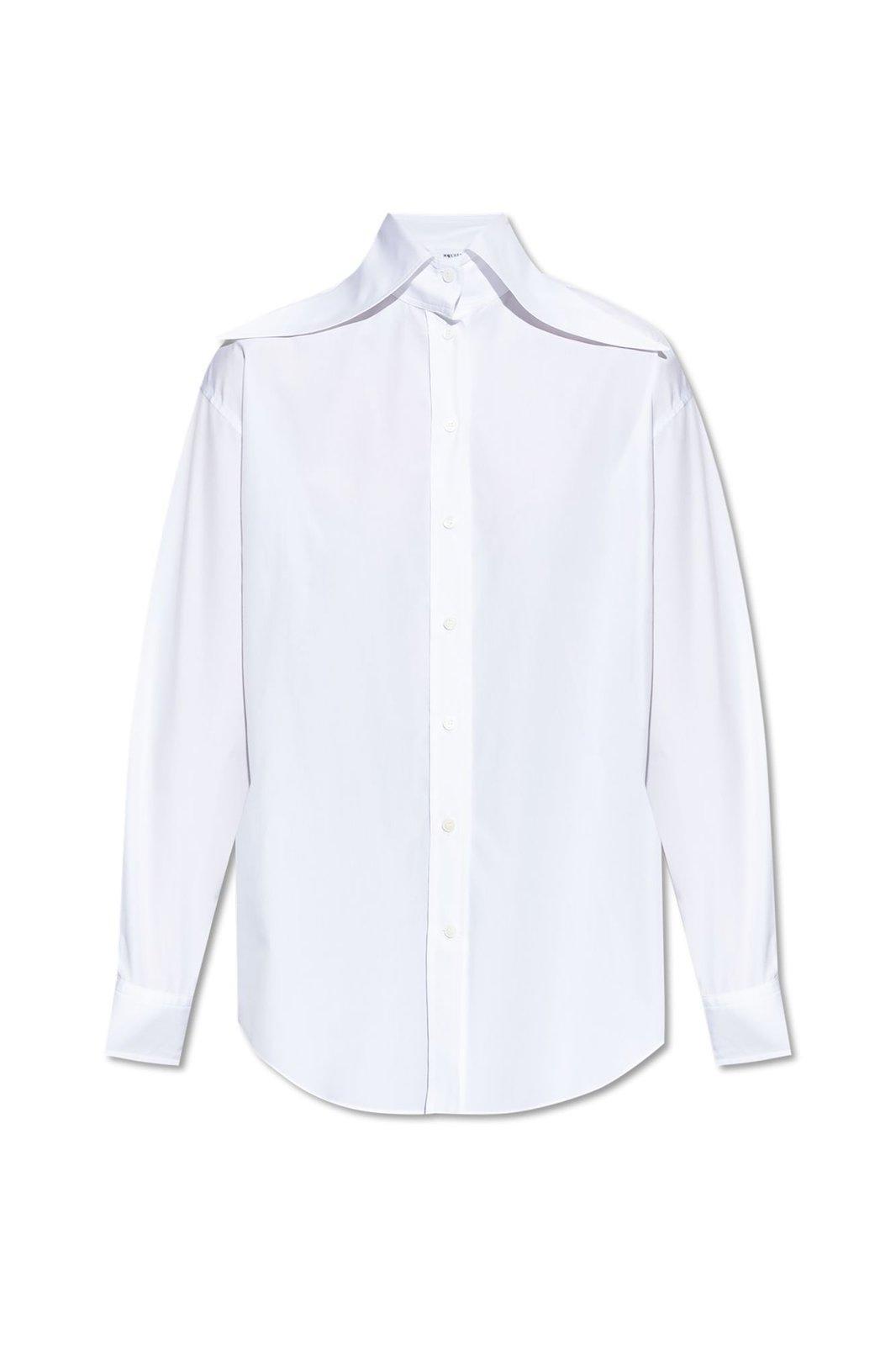 alexander mcqueen long sleeved buttoned poplin shirt