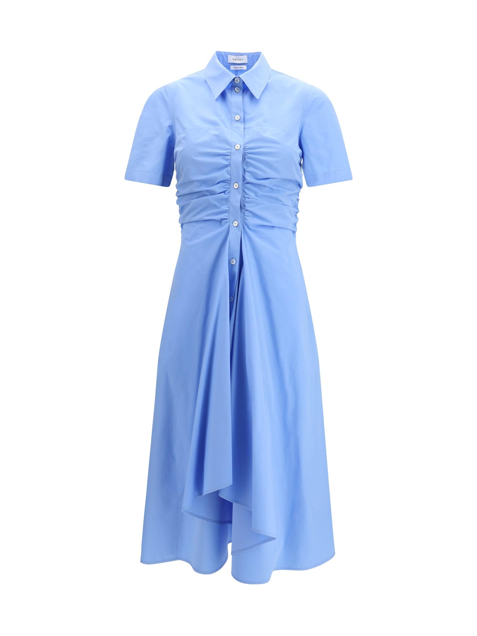alexander mcqueen midi shirt dress in cotton