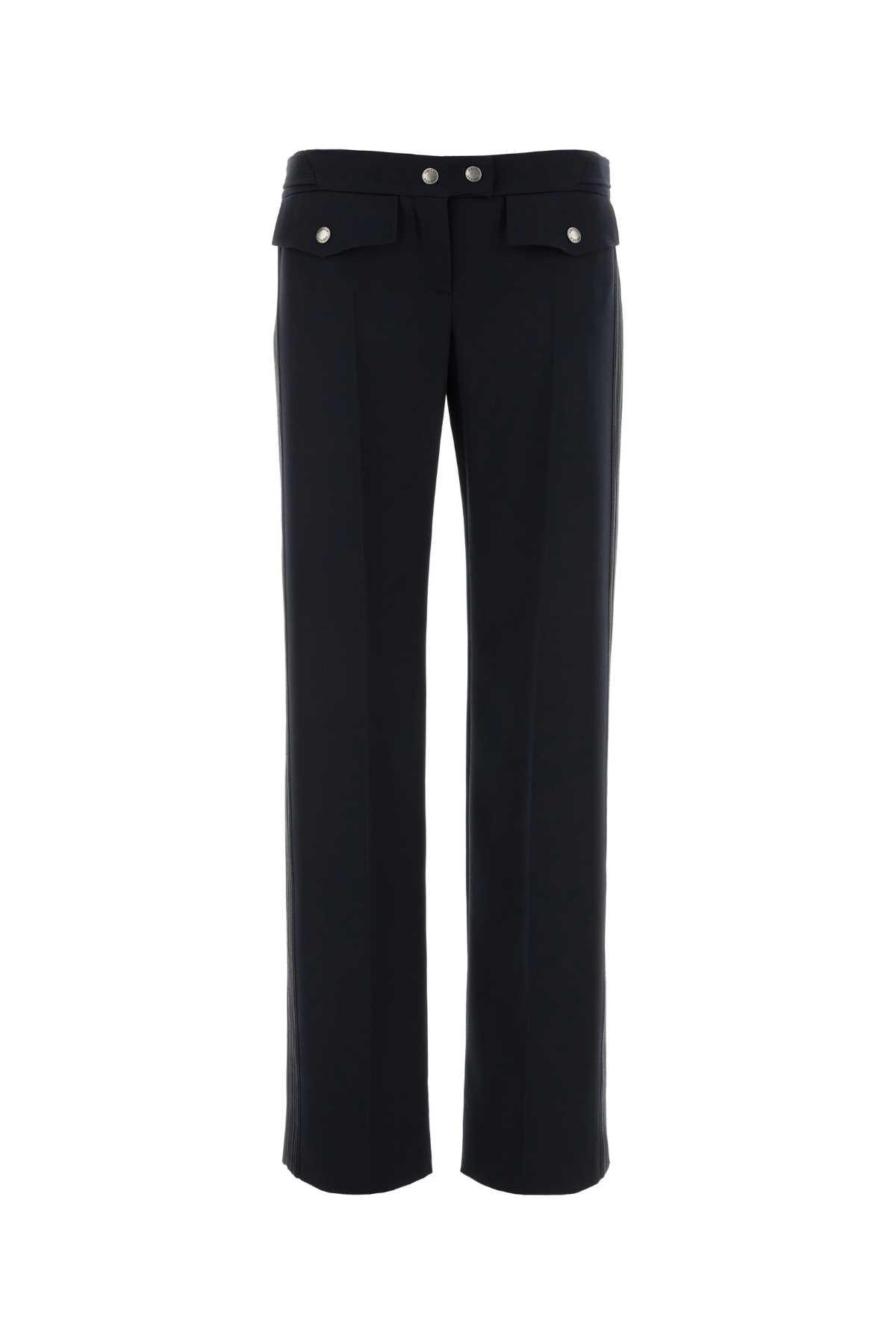 alexander mcqueen navy blue wool pant