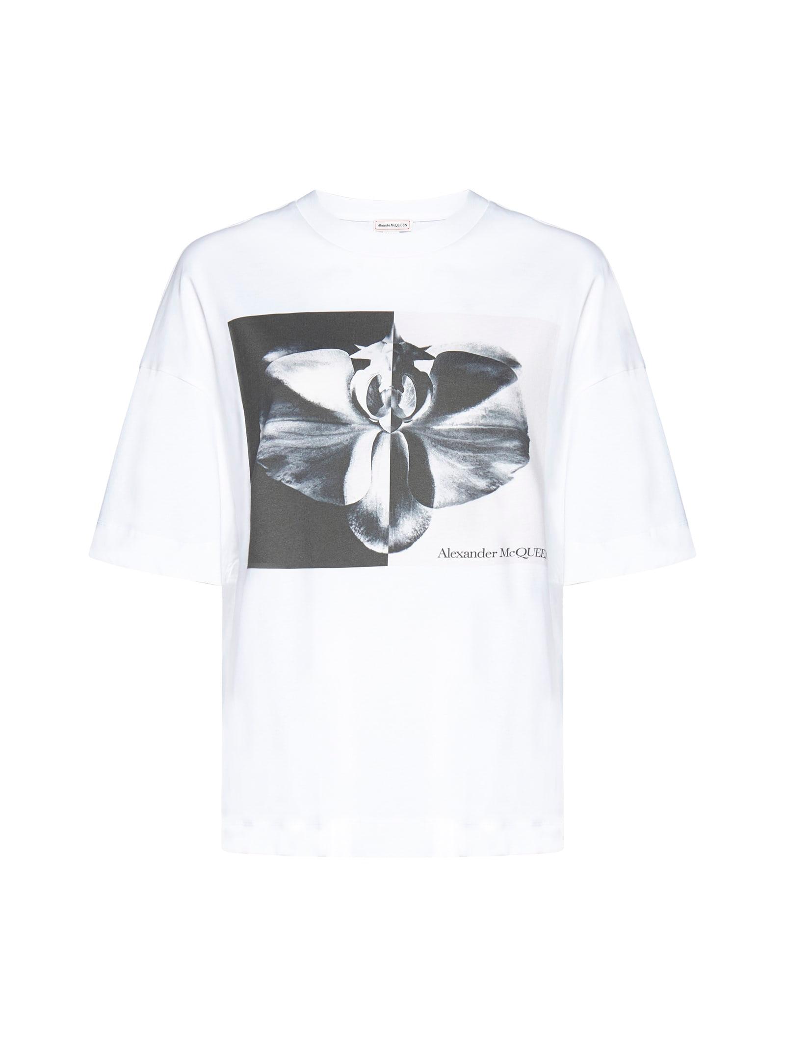 alexander mcqueen photographic orchid t-shirt