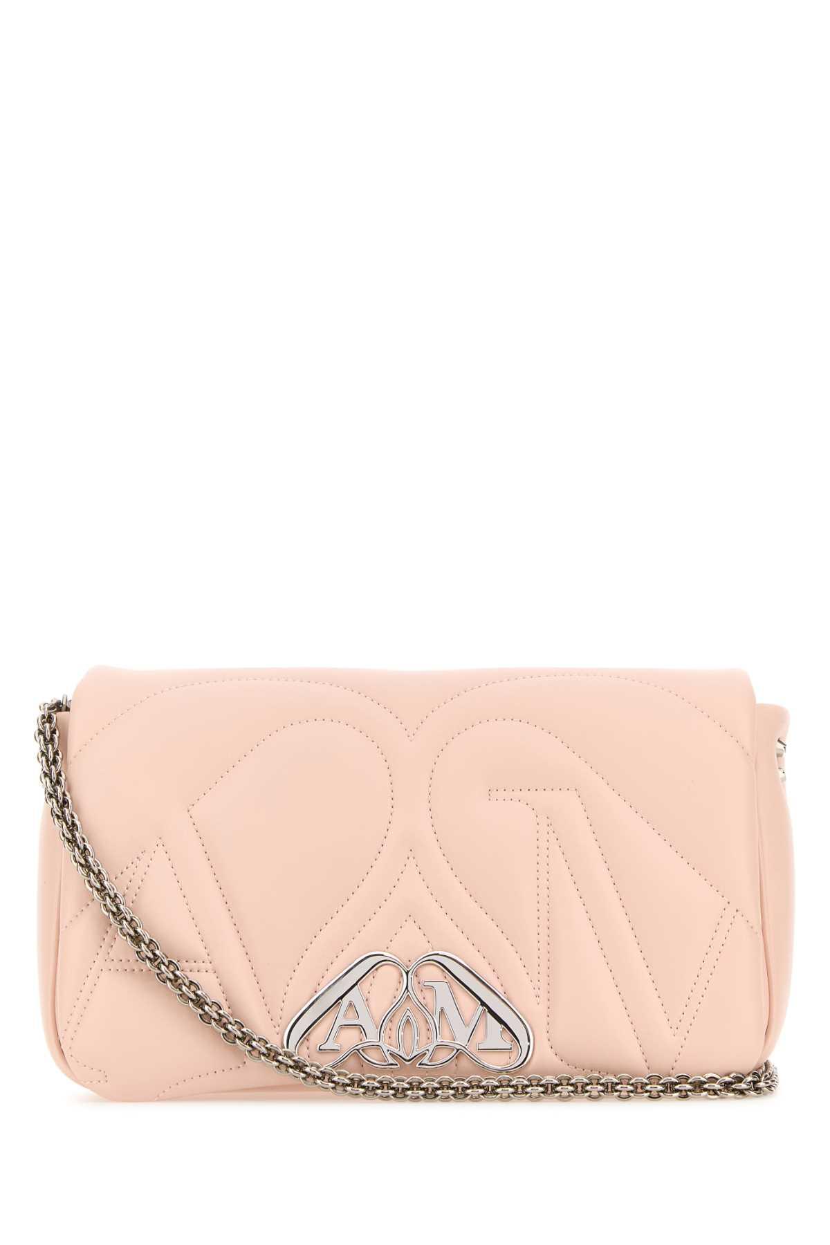 alexander mcqueen pink leather small seal shoulder bag