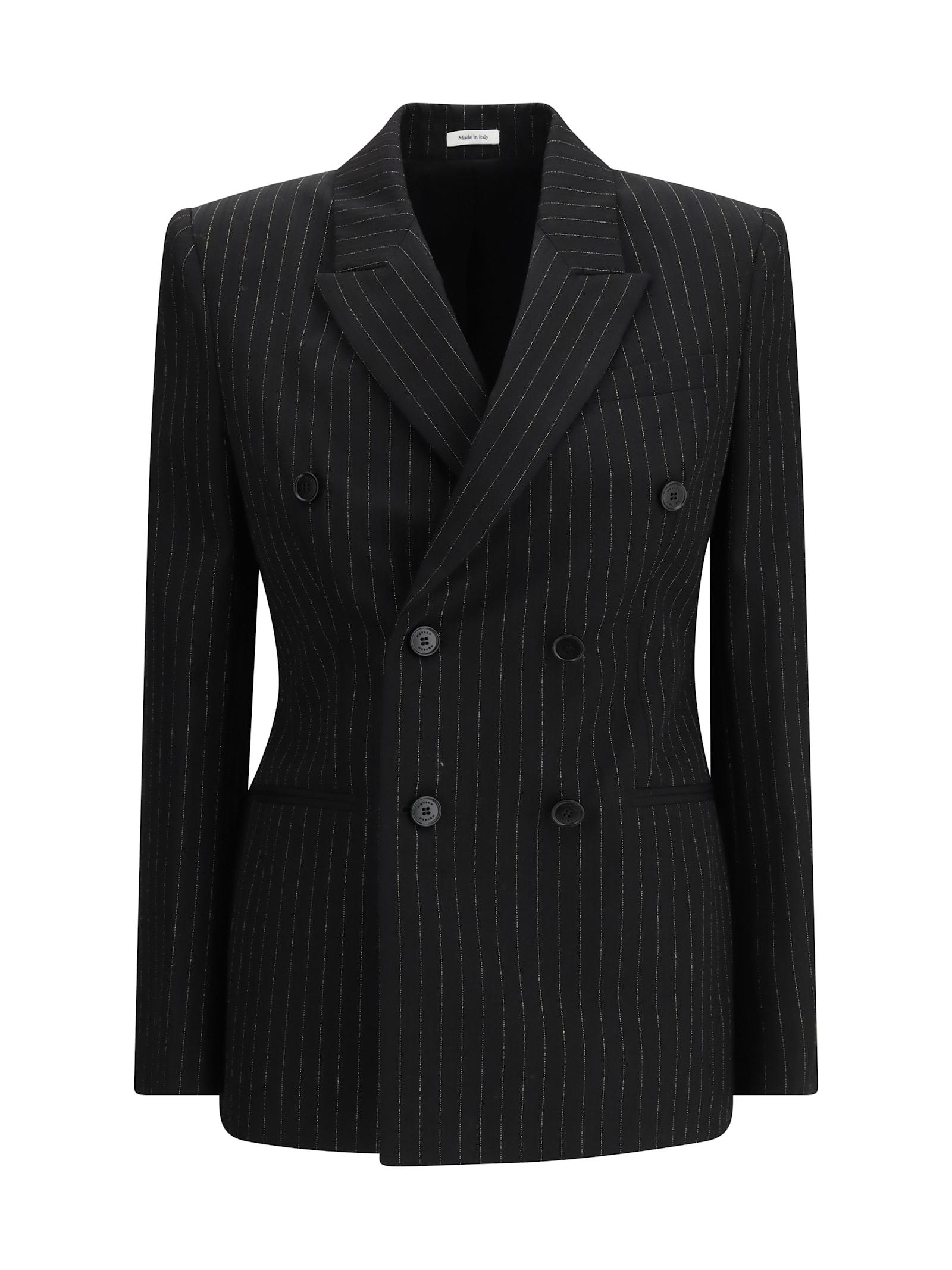 alexander mcqueen pinstriped double-breasted jacket