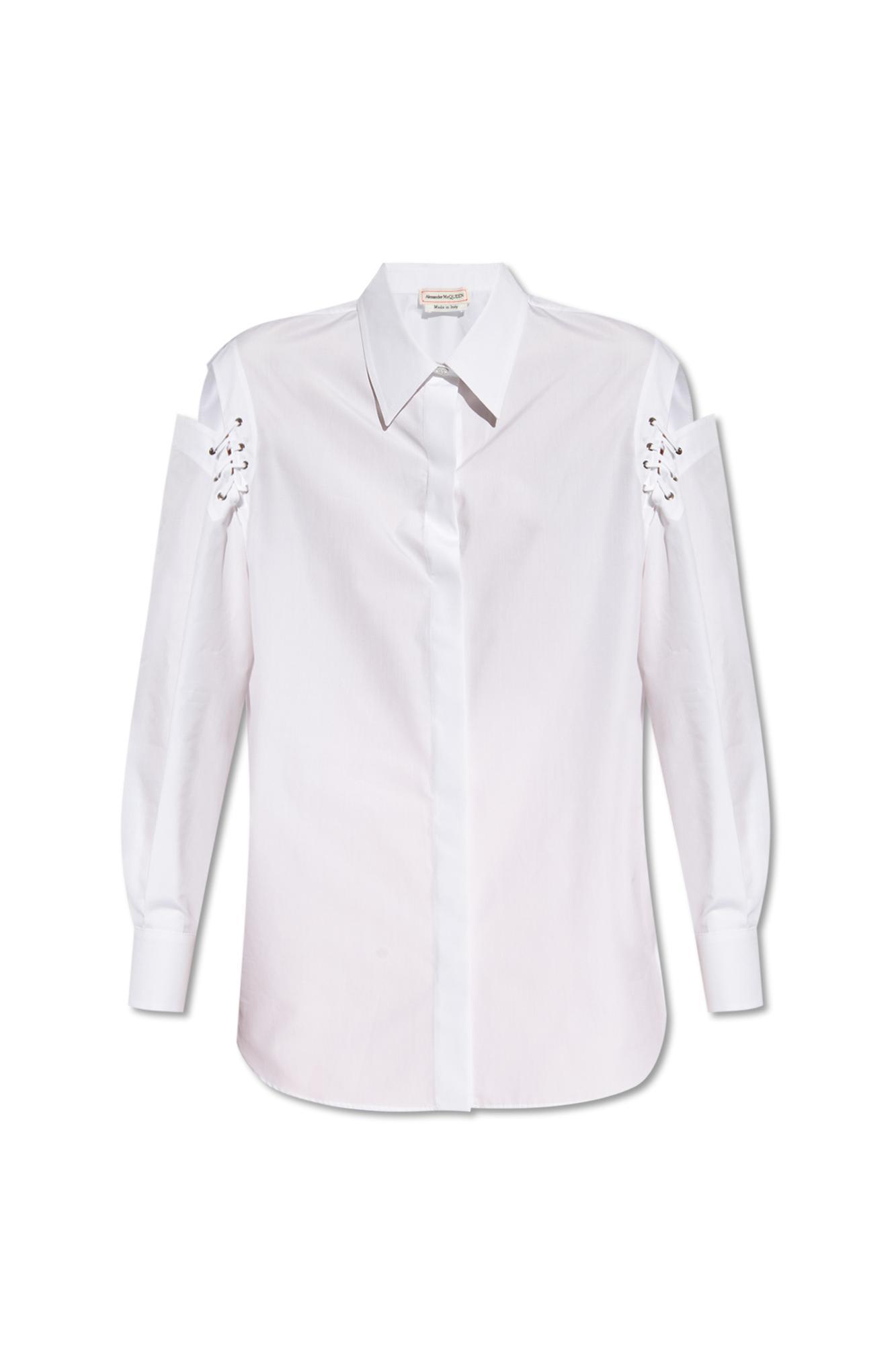 alexander mcqueen shirt with cutouts