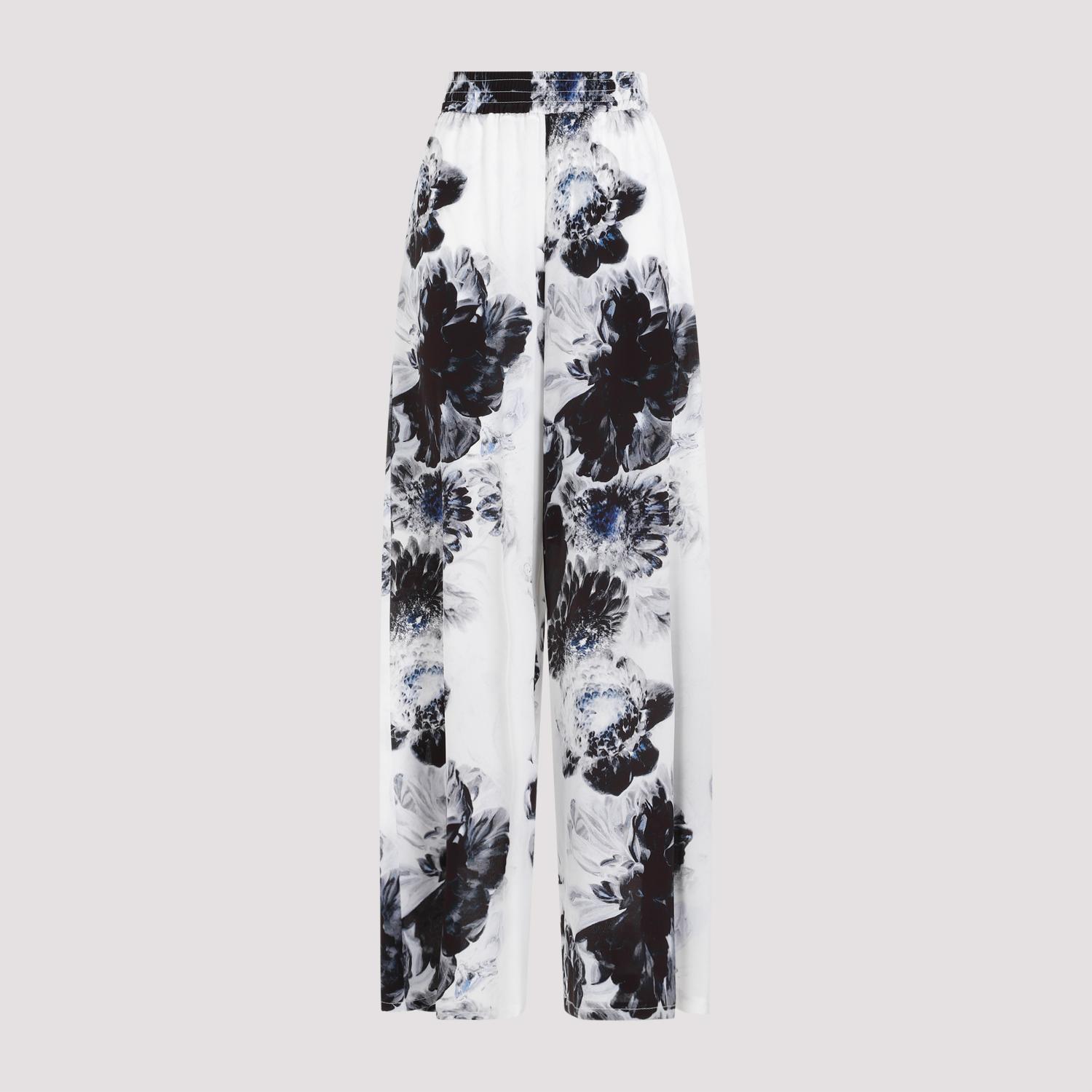 alexander mcqueen silk pants blue - women