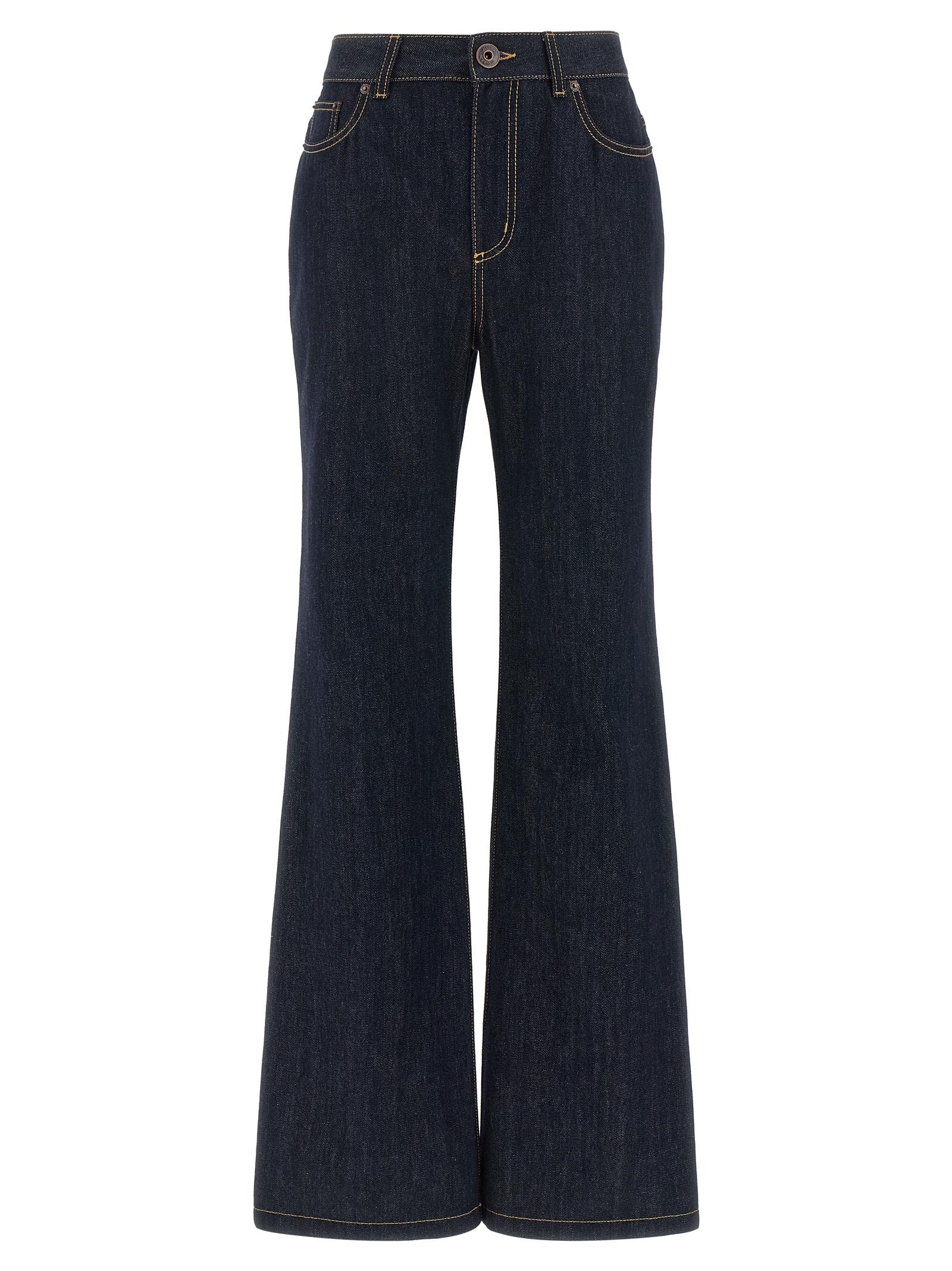 alexander mcqueen straight leg jeans blue cotton - women